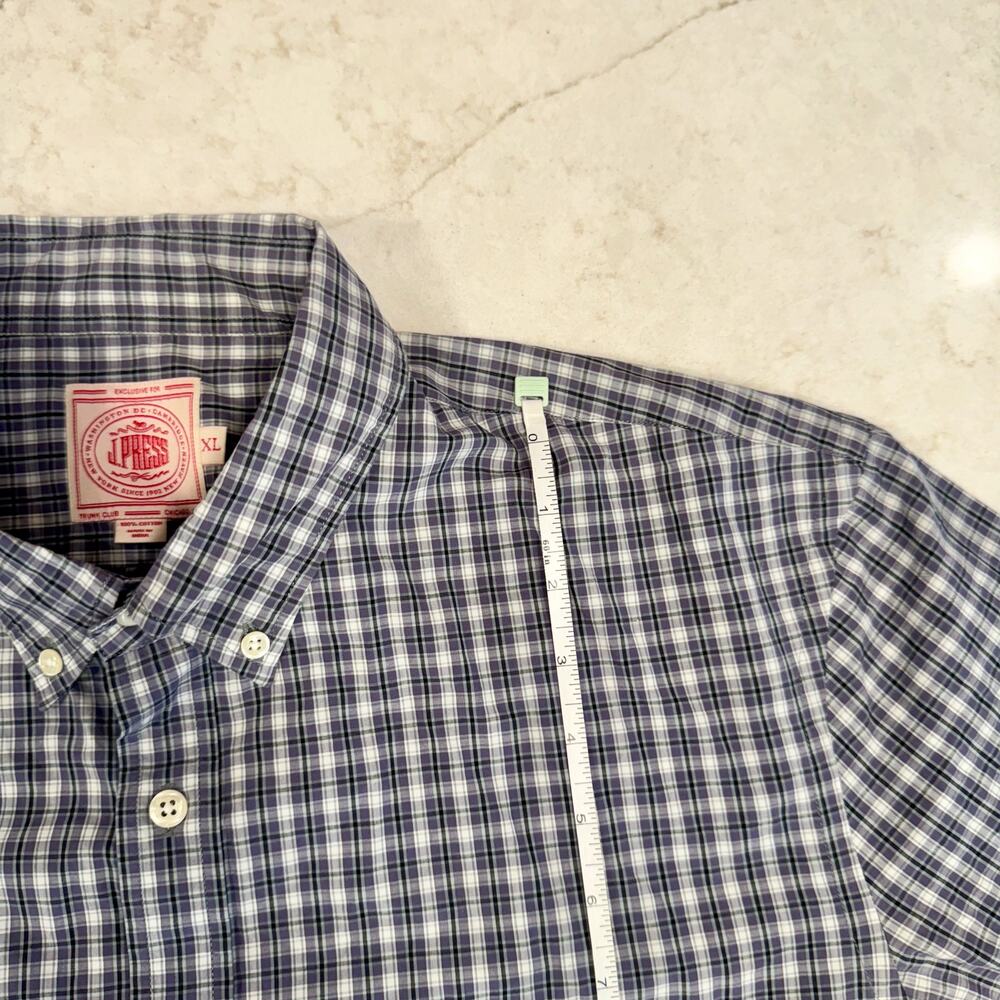 J Press Tartan Button Down Shirt Men's XL Purple Blue Cotton Heritage Plaid - Picture 14 of 16